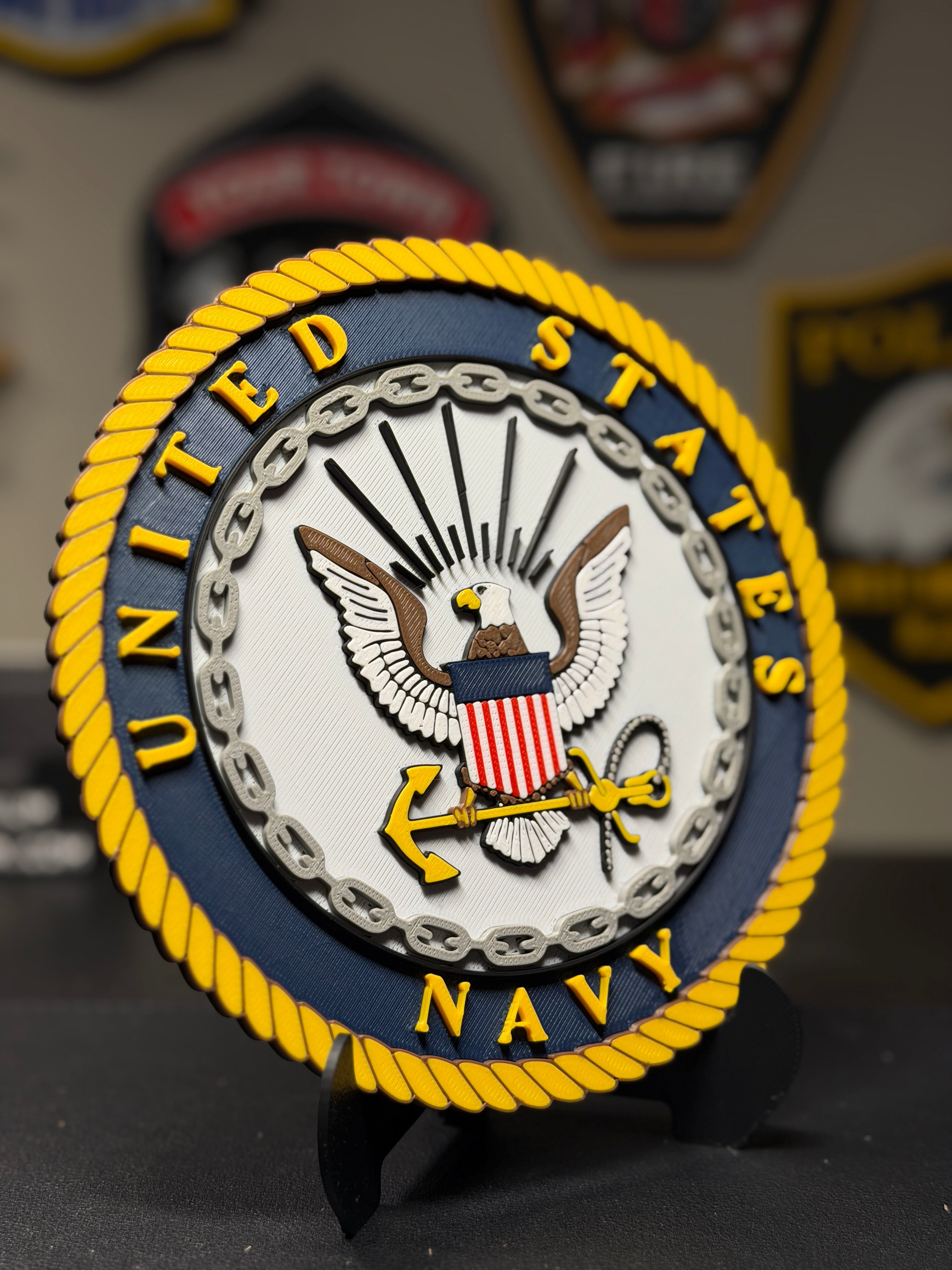 United States Navy 3D Plaque with Stand and Wall Mount Decorative Military Display
