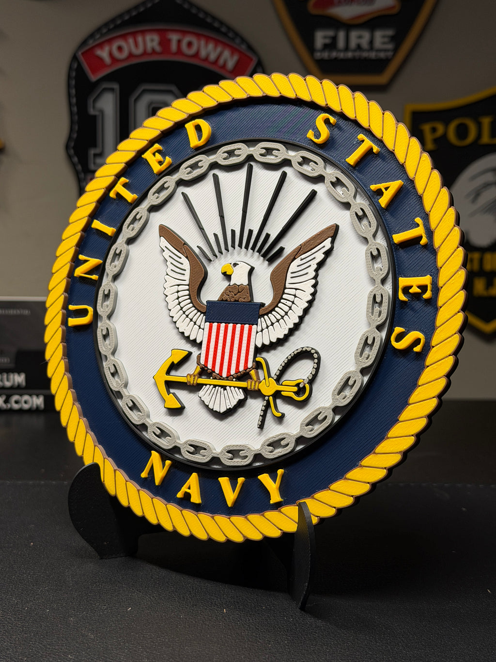 United States Navy 3D Plaque with Stand and Wall Mount Decorative Military Display