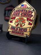Custom Firefighter Helmet Shield Replica | 3D Display with Stand