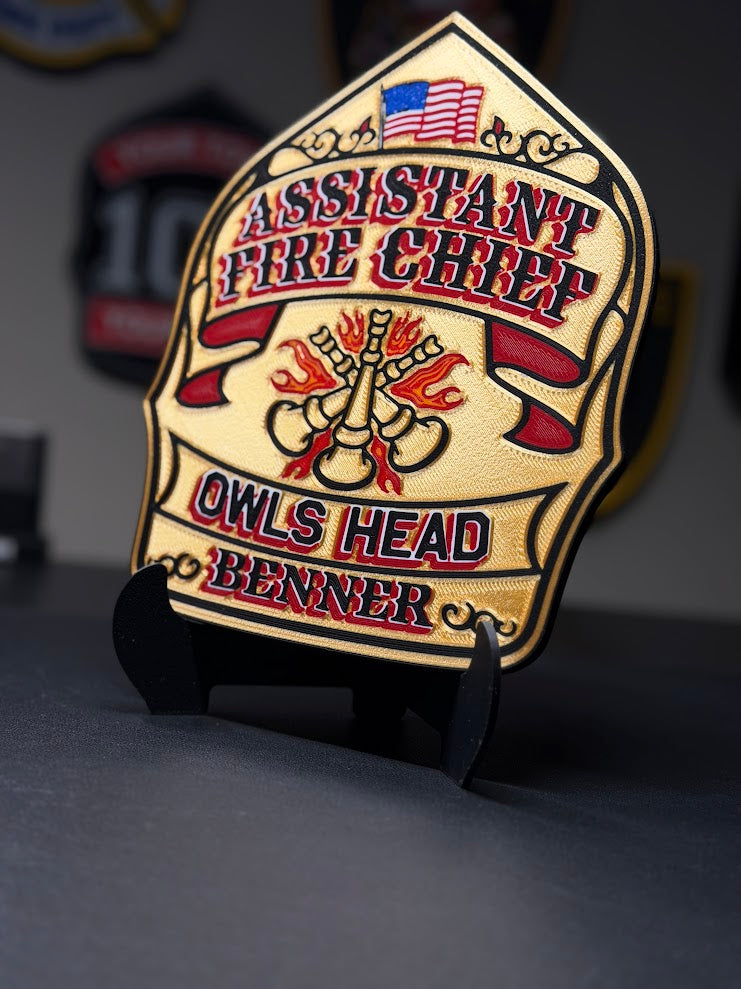 Custom 3D-Printed Firefighter Shield Replica – YOUR Shield 3D Printed for Display