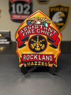 Custom Firefighter Helmet Shield Replica | 3D Display with Stand
