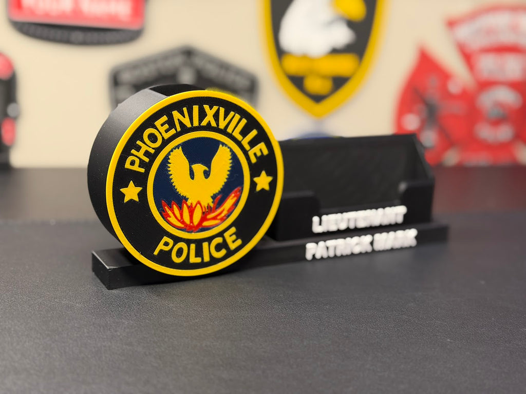Custom 3D Logo Desk Display | Personalized Name & Pen Card Holder