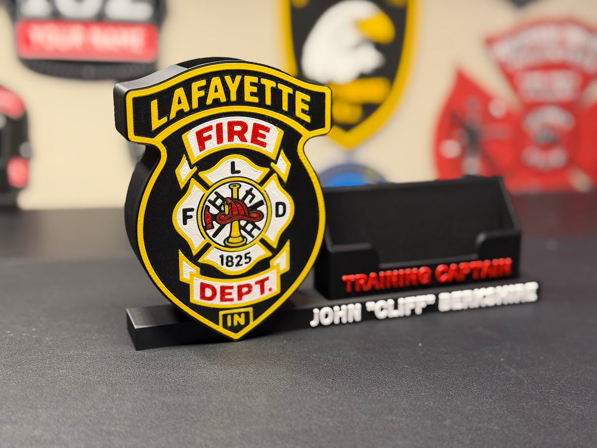 Custom 3D Logo Desk Display | Personalized Name & Pen Card Holder