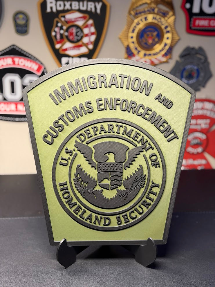 ICE Immigration and Customs Enforcement 3D Printed Display Plaque