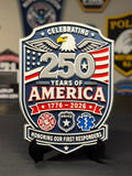250 Years of America 3D Plaque | First Responder Tribute Display