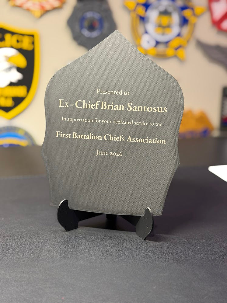 Custom 3D-Printed Firefighter Shield Replica – YOUR Shield 3D Printed for Display