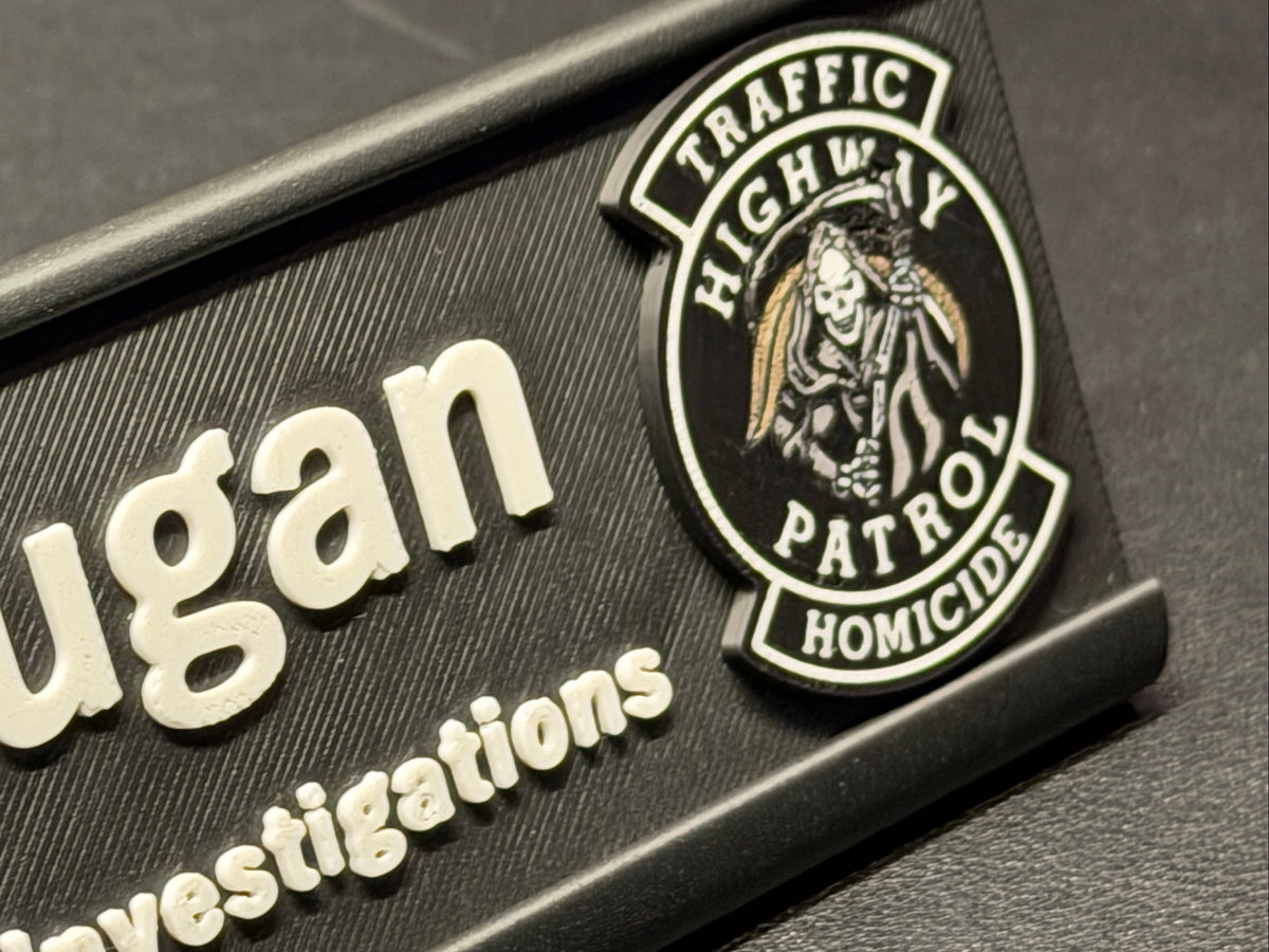 Custom Desk Nameplate With Holder | Optional Full Color Logo