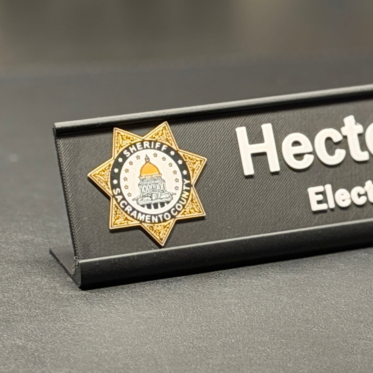 Custom Desk Nameplate With Holder | Optional Full Color Logo