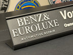 Custom Desk Nameplate With Holder | Optional Full Color Raised Logo
