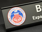 Custom Desk Nameplate With Holder | Optional Full Color Raised Logo