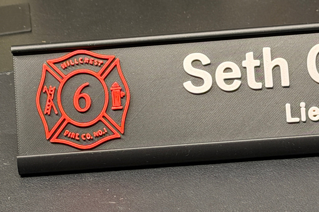 Custom Desk Nameplate With Holder | Optional Full Color Logo