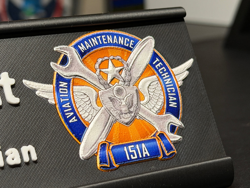 Custom Desk Nameplate With Holder | Optional Full Color Logo