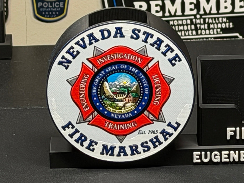 Custom Desk Display | Full Color Raised Logo, Nameplate, Pen and Card Holder