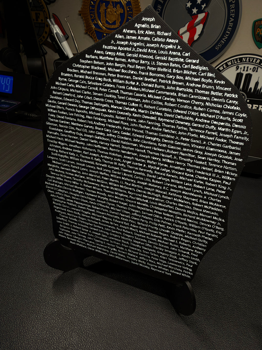Custom Firefighter Helmet Shield Replica | 3D Display with Stand