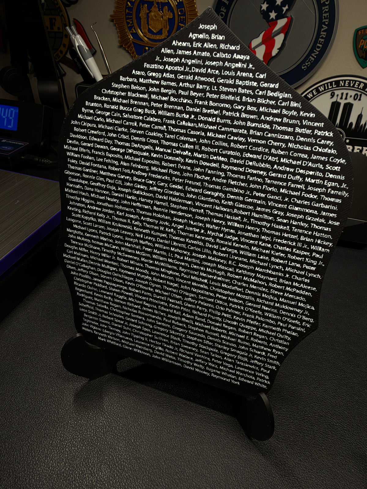 Custom Firefighter Helmet Shield Replica | 3D Display with Stand