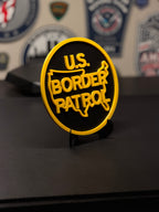 U.S. Border Patrol 3D Plaque | Raised Emblem Desk Display with Stand