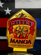 Custom Firefighter Helmet Shield Replica | 3D Display with Stand