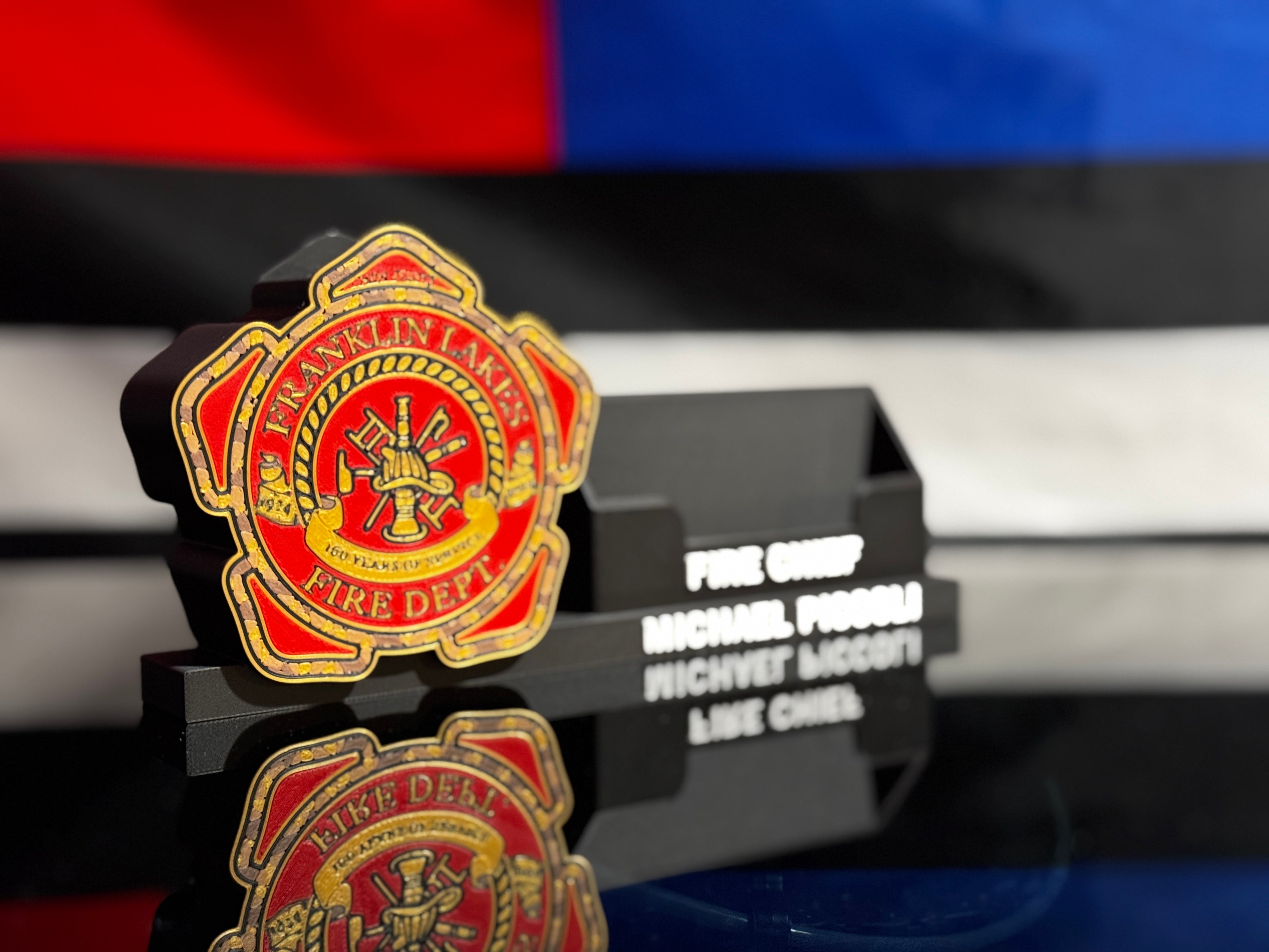 Custom 3D Logo Desk Display | Personalized Name & Pen Card Holder