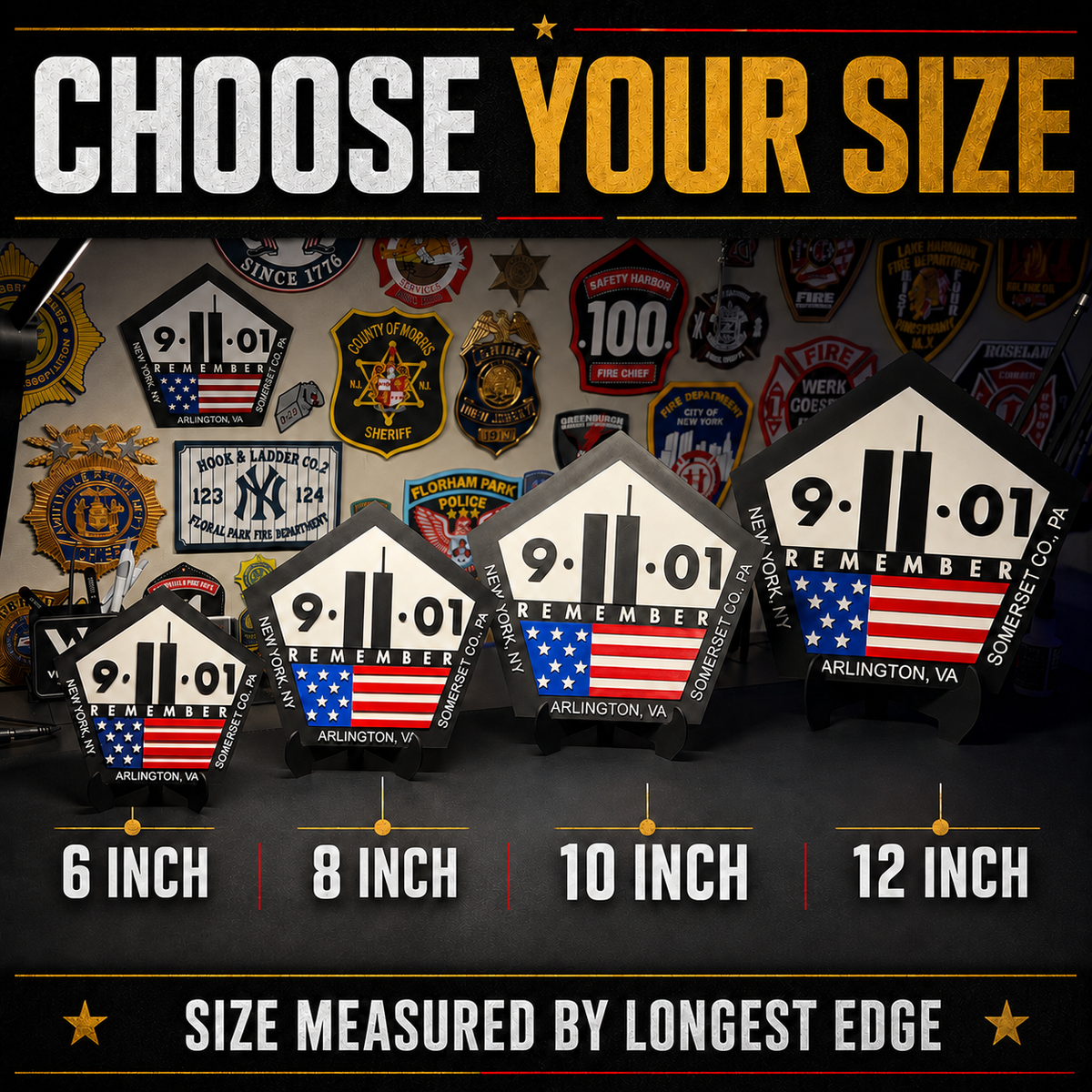Custom 3D Printed Badge Patch Logo Plaque | Personalized First Responder Retirement Gift