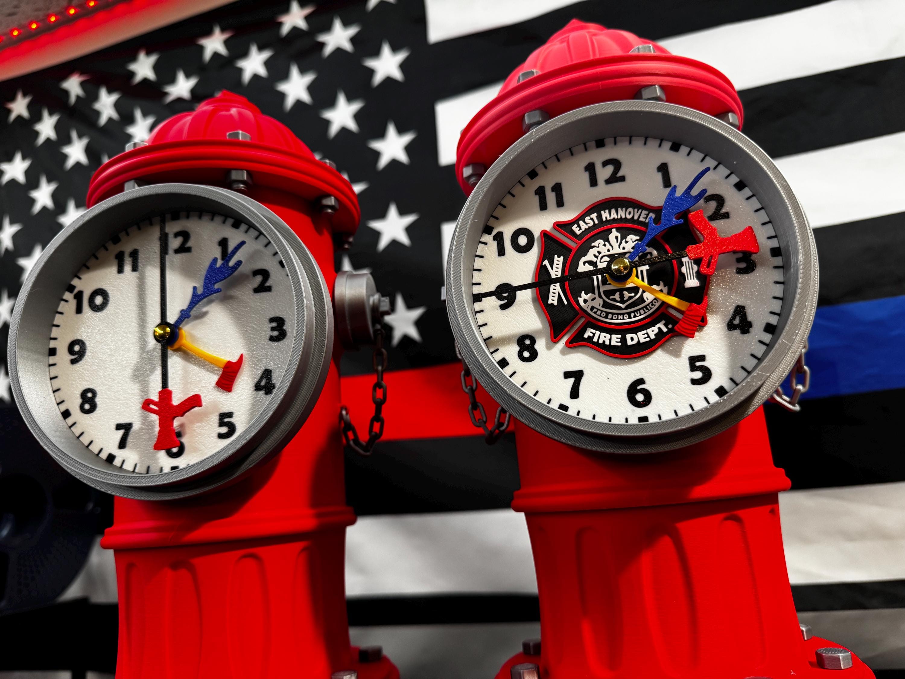 Custom Fire Hydrant Clock: Firefighter Gift, Personalized Maltese Dial