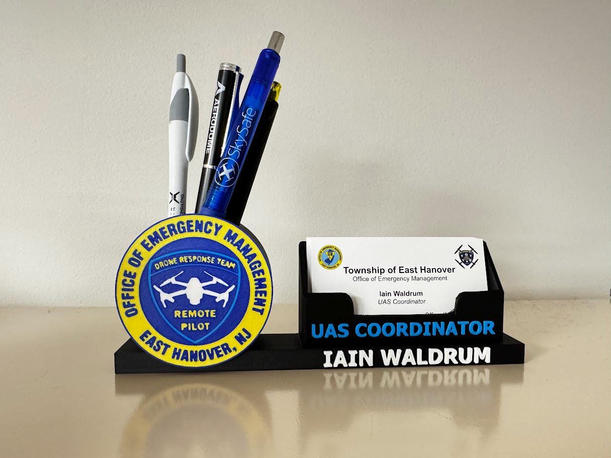 Custom 3D Logo Desk Display | Personalized Name & Pen Card Holder