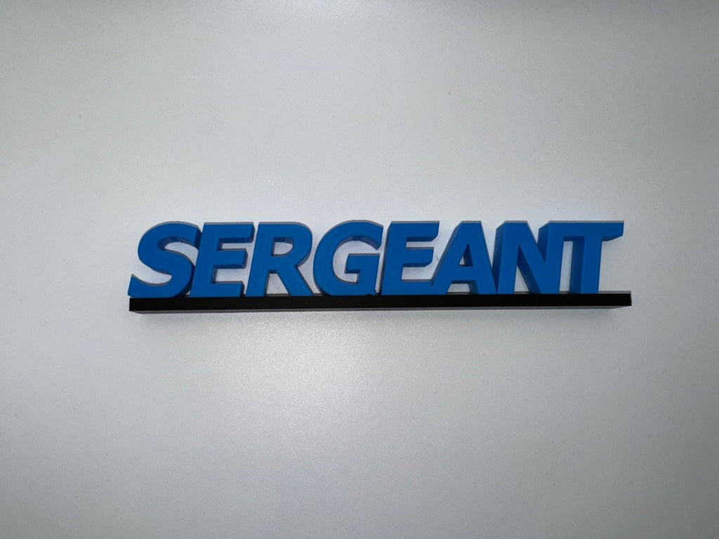 Custom 3D Duty Desk Name Stand – Personalized Display with Name & Badge Number