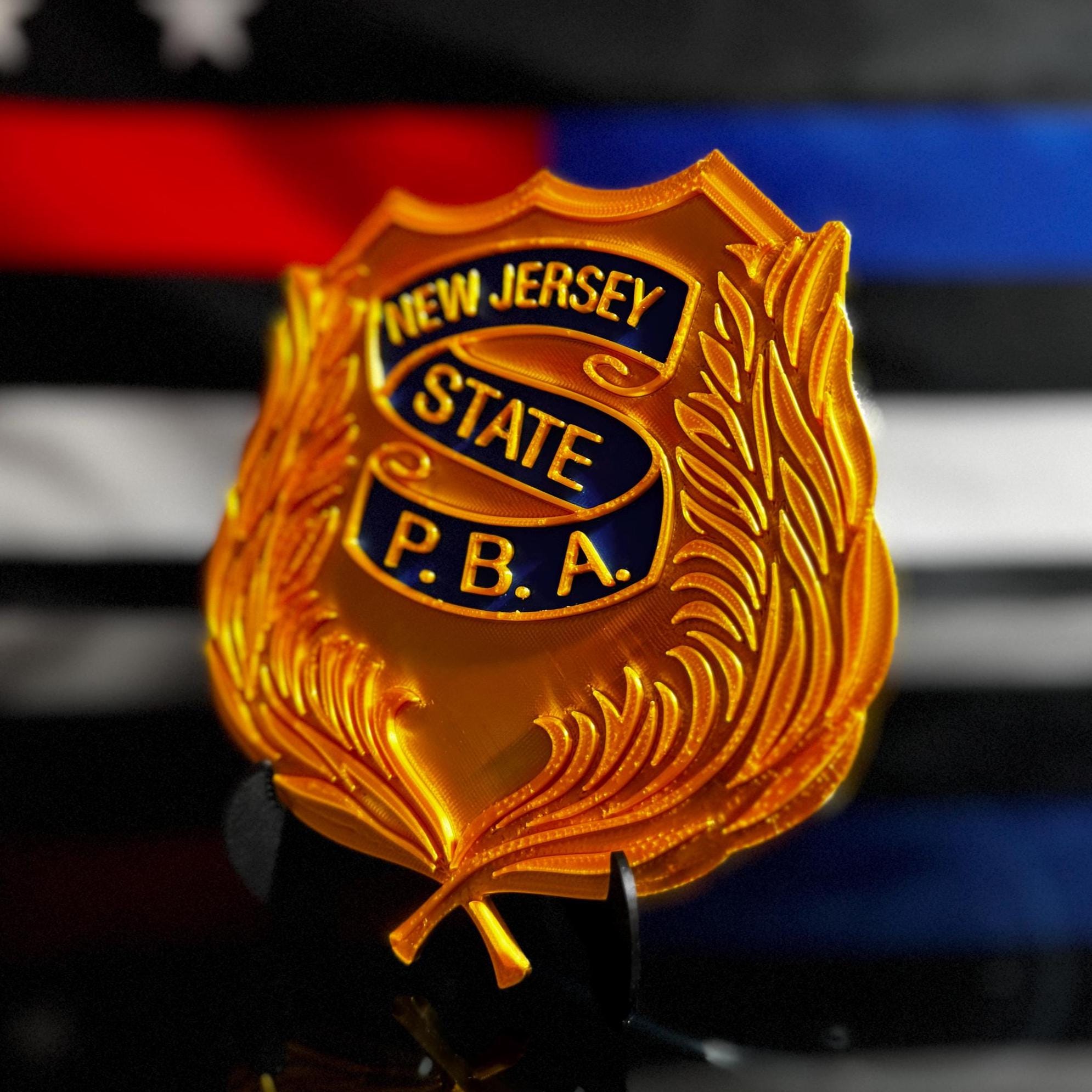 NJSPBA 3D Plaque | New Jersey State PBA Plaque with Stand | Standard or Member options