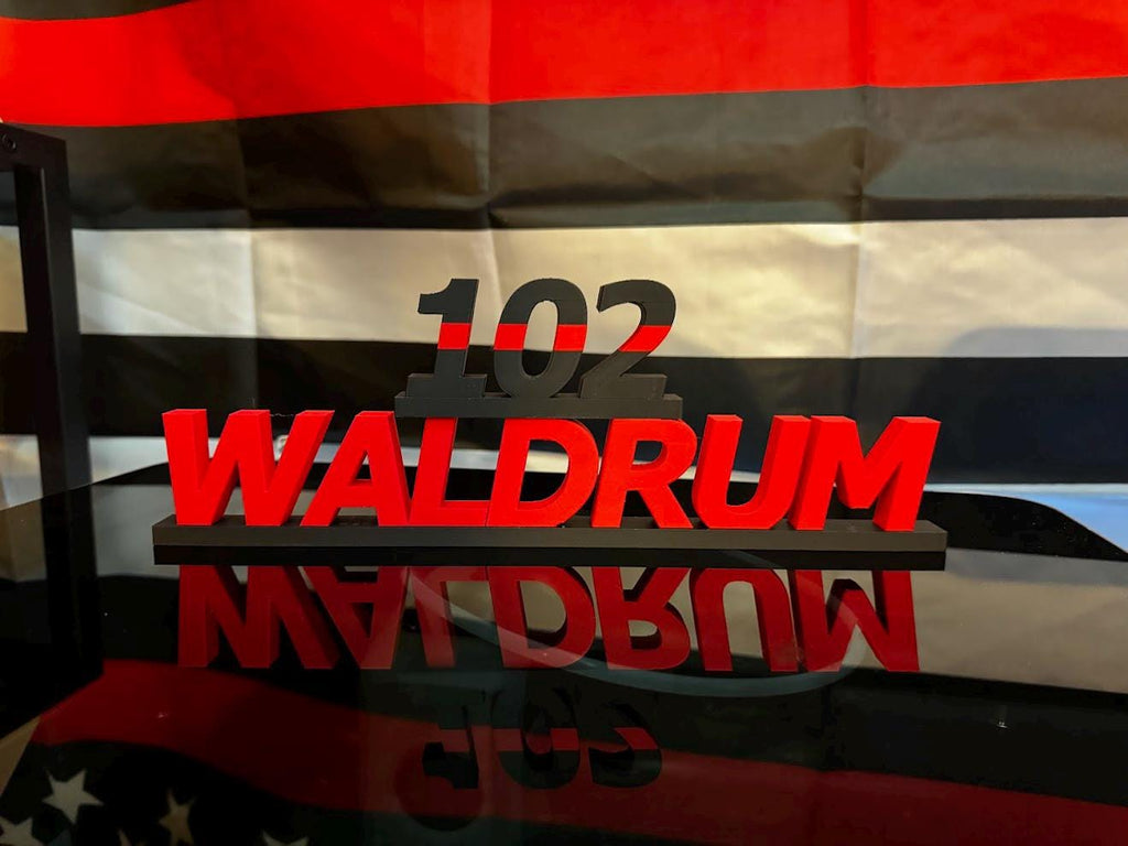 Custom 3D Duty Desk Name Stand – Personalized Display with Name & Badge Number