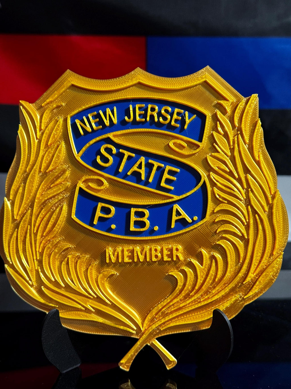 NJSPBA 3D Plaque | New Jersey State PBA Plaque with Stand | Standard or Member options