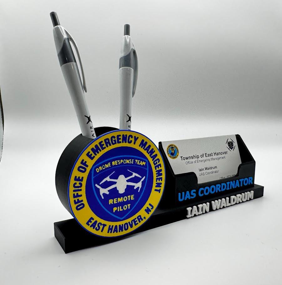 Custom 3D Logo Desk Display | Personalized Name & Pen Card Holder