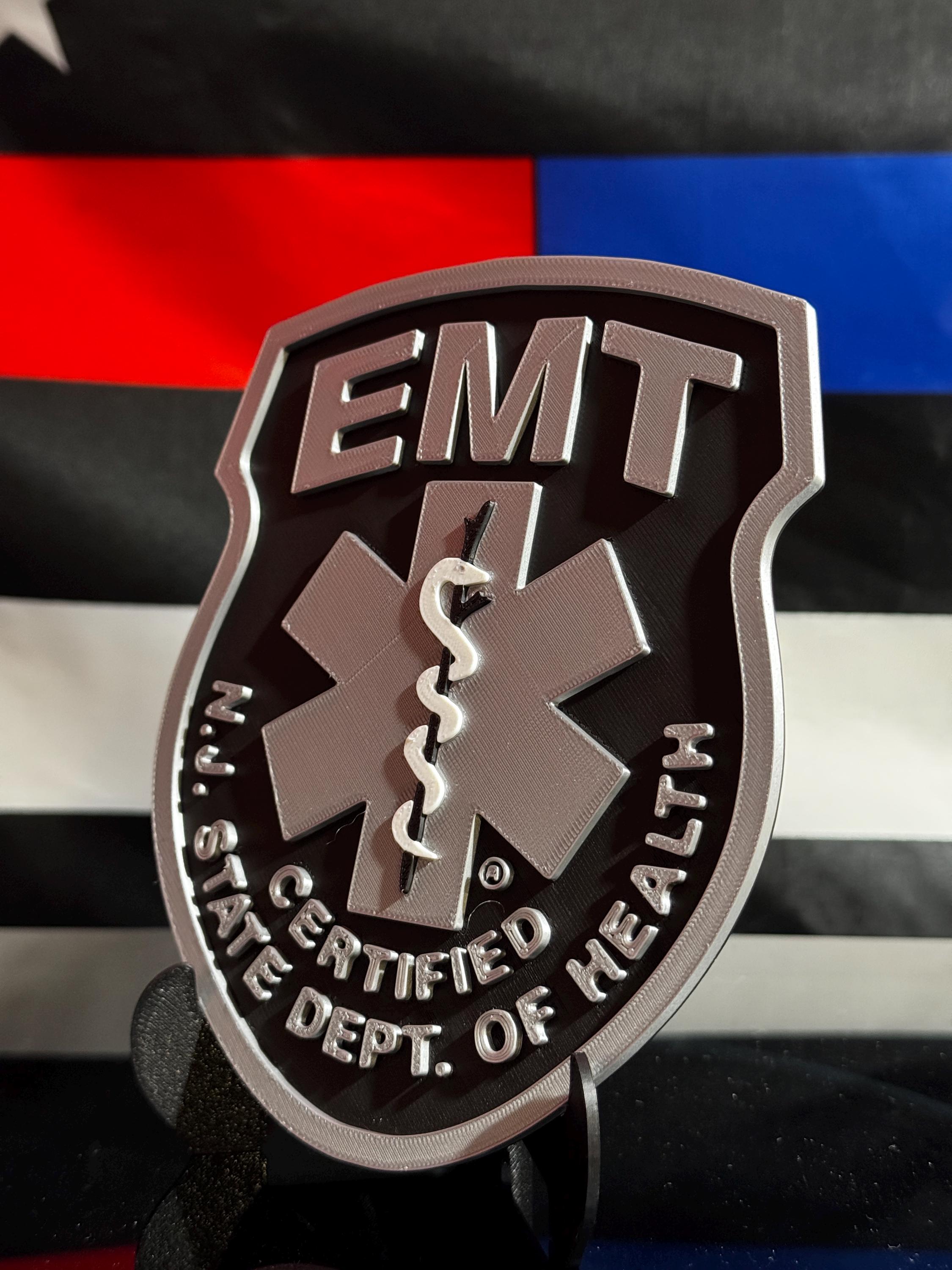 NJ EMT 3D Plaque | State Certified EMS Gift with Stand