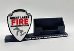 Custom Desk Display | Full Color Raised Logo, Nameplate, Pen and Card Holder