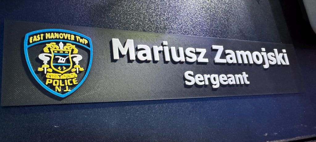 Custom Desk Name Plate with Logo | Personalized Office Sign | 3D Printed