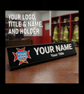 Custom Desk Nameplate With Holder | Optional Full Color Logo