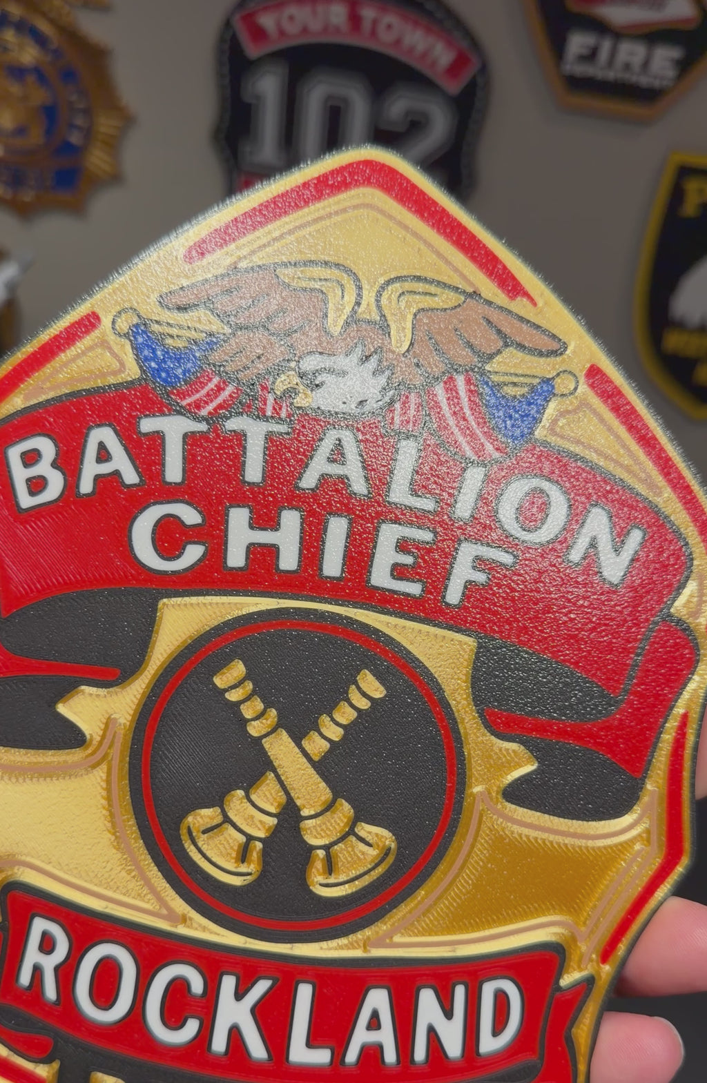 Custom 3D-Printed Firefighter Shield Replica – YOUR Shield 3D Printed for Display