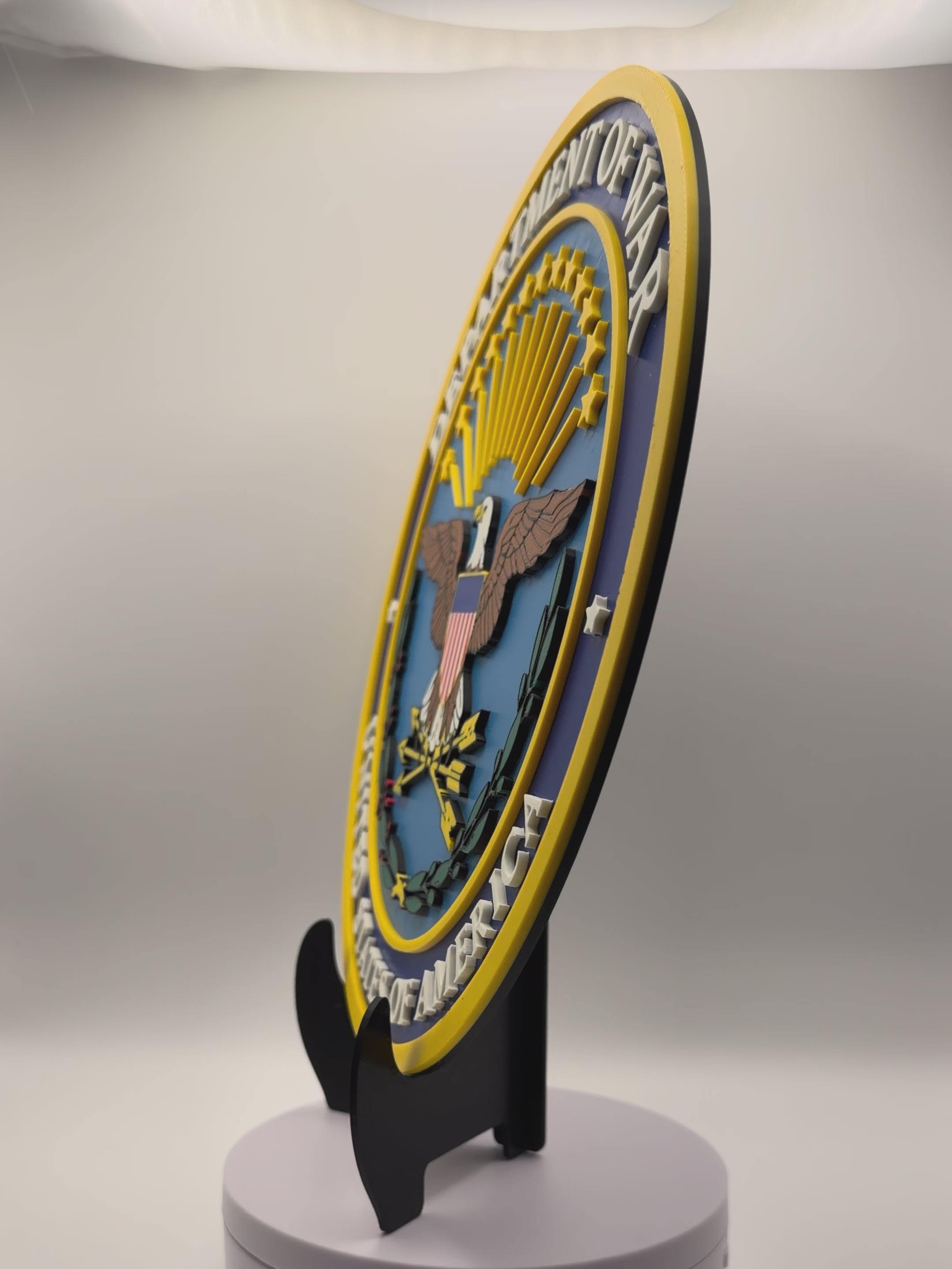 United States Department of War 3D Plaque with Stand and Wall Mount Decorative Military Display